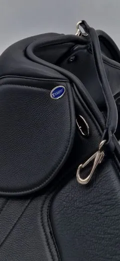 Sattel Ledersattel  BLACK Schwarz 14 15 Zoll + Kopfeisen verstellbar Monoblatt Sattel Shetty Welsh A Kindersattel Ponysattel