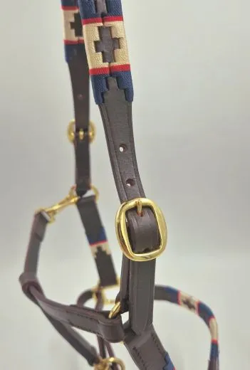 Halfter Lederhalfter Winny Polo Look Stickerei 5 Farben Minishetty Shetty Schwarz oder Braun Polohalfter Leder Fohlen