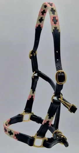 Halfter Lederhalfter Winny Polo Look Stickerei 5 Farben Minishetty Shetty Schwarz oder Braun Polohalfter Leder Fohlen