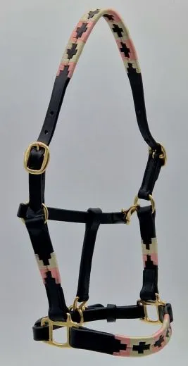 Halfter Lederhalfter Winny Polo Look Stickerei 5 Farben Minishetty Shetty Schwarz oder Braun Polohalfter Leder Fohlen