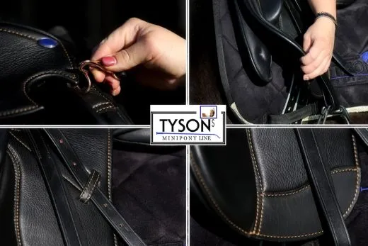 Ledersattel Anna Rosgold Glitzer 14 / 15 Zoll Kopfeisen verstellbar Monosattel Sattel Shetty Welsh Sattel aufges. Kniepauschen