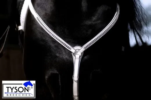 Show Vorderzeug Snow Wei� Strass Lastik LEDER weich VB WB X-Full