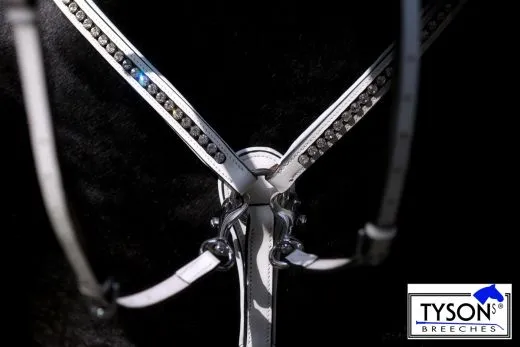 Show Vorderzeug Snow Wei� Strass Lastik LEDER weich VB WB X-Full