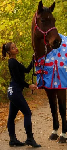 Reithose Fleur Blau oder Schwarz Stick + Glitzer 36 38 40 42 44