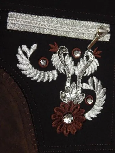 Reithose Fleur Blau oder Schwarz Stick + Glitzer 36 38 40 42 44