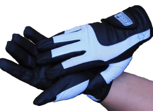 Reithandschuhe Schwarz Wei� XXS XS S M L Kunstleder + Netz Handschuhe Damen Kinder Reiterhandschuhe