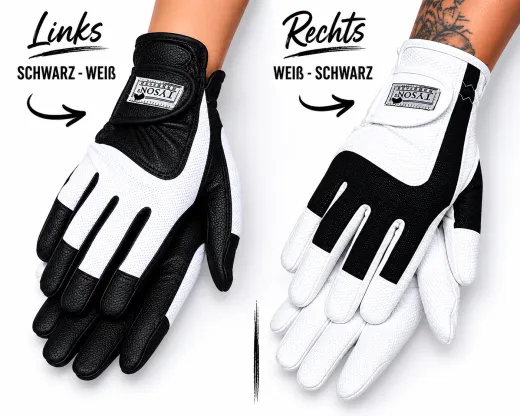 Reithandschuhe Schwarz Wei� XXS XS S M L Kunstleder + Netz Handschuhe Damen Kinder Reiterhandschuhe