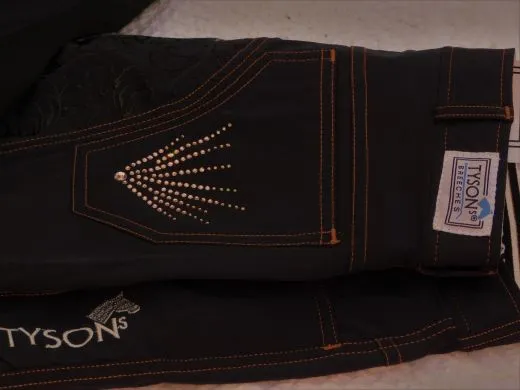 Reithose LENA Rosegold Blau Svarowski Glitzer 36 38 40 42 44 46 48 50