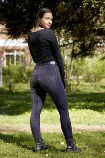 Reithose LENA Rosegold Blau Svarowski Glitzer 36 38 40 42 44 46 48 50