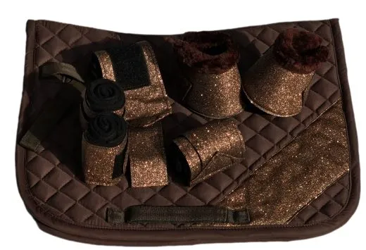 SET Sun Schabracke Hufglocken Bandagen Glitzer Minishetty Shetty Welsh Glitzerset