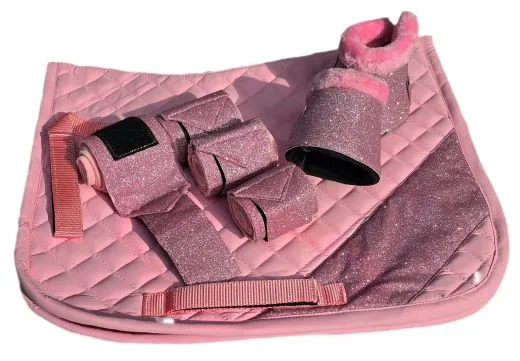 SET Sun Schabracke Hufglocken Bandagen Glitzer Minishetty Shetty Welsh Glitzerset