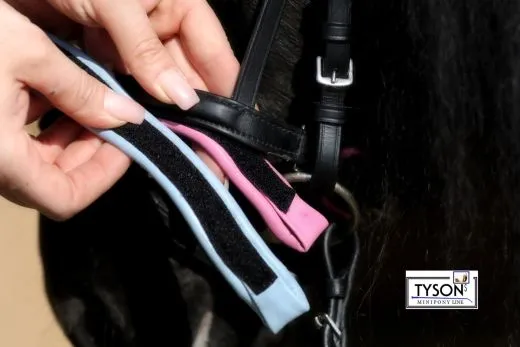 Trense MULTI Rosa / Hellblau, zum wechseln Strass Minishetty Shetty