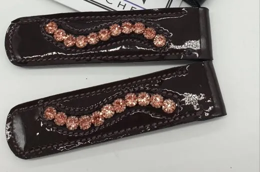 Stiefelclips Clips Stiefel Lack Schwarz / Braun ROSEGOLD Ros� Gold 2 St�ck = 1 Paar