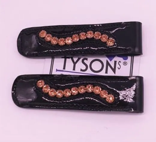 Stiefelclips Clips Stiefel Lack Schwarz / Braun ROSEGOLD Ros� Gold 2 St�ck = 1 Paar