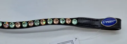 Stirnriemen Estelle Swarovski Glitzer MS S Leder Mint Gr�n Rosegold / Altrosa Pastell Farben