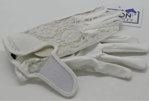 Reithandschuhe Barock Spanisch Turnier Show Lady Wei� Netz S M L Hanschuhe