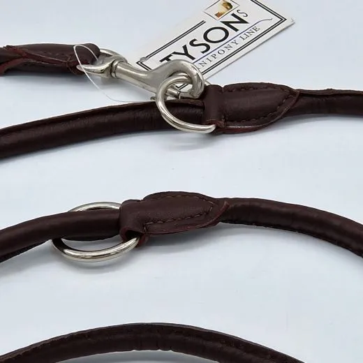 Lederleine Schogun Leine rund gen�ht mittel Schwarz Rotbraun Dunkelbraun Schogun verstellbar