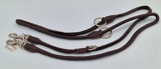 Lederleine Schogun Leine rund gen�ht mittel Schwarz Rotbraun Dunkelbraun Schogun verstellbar