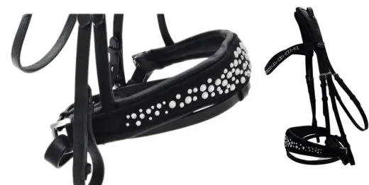 White Black PEARL Nacken Patches Leder Butterweich Strass Glitzer Kristall VB WB X Full