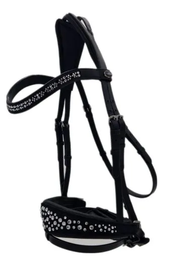 White Black PEARL Nacken Patches Leder Butterweich Strass Glitzer Kristall VB WB X Full