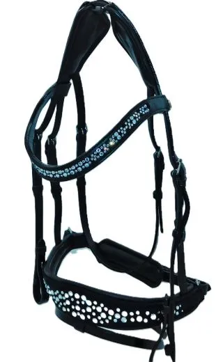 White Black PEARL Nacken Patches Leder Butterweich Strass Glitzer Kristall VB WB X Full