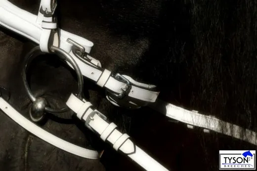 SNOW Trense Wei� Glitzer Stirnriemen + Z�gel Ergonomisch VB, WB, X Full Showtrense