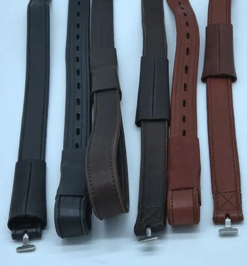 Mono Steigb�gelriemen Webbers Nappa Leder / Nyloneinlage Schwarz Braun / Cognac 45 -65 / 50 -70 cm