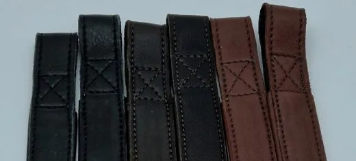 Mono Steigb�gelriemen Webbers Nappa Leder / Nyloneinlage Schwarz Braun / Cognac 45 -65 / 50 -70 cm