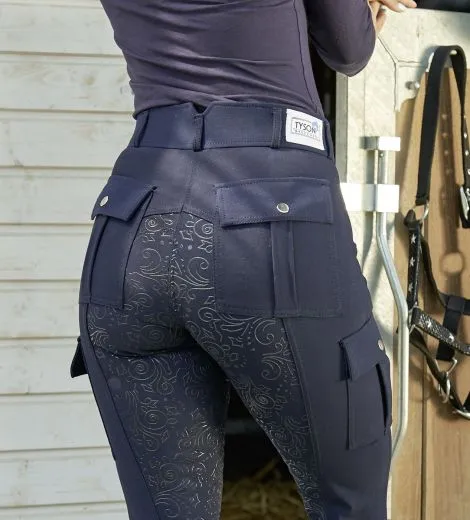 Cargo Reithose Blau Olive Schwarz Vollgrip Silicon leichter Hochbund 36 38 40 42 44 46 48