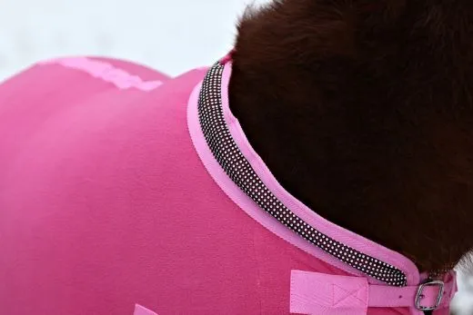 Abschwitzdecke SET ZOE Transportgamaschen Halfter Strick SET Schwarz Rosa Rot Glitzer 70 80 90 100 cm