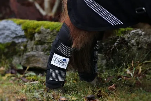 Abschwitzdecke SET ZOE Transportgamaschen Halfter Strick SET Schwarz Rosa Rot Glitzer 70 80 90 100 cm