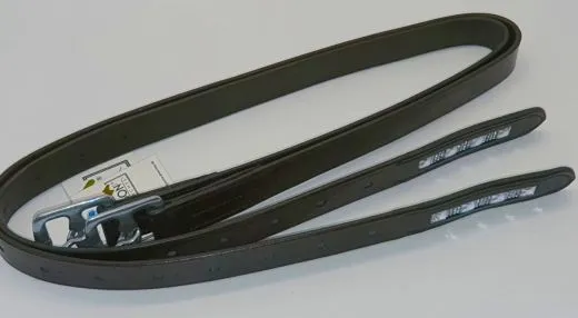 Steigb�gelriemen BIG LIZ Schwarz Braun mit / ohne Glitzer Riemen Kinder Leder 100 110 120 cm L�nge 2,5 cm Breit