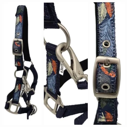 Halfter Wings Feder Blau Lila Nylon Halter unterlegt Fohlen MMS Minishetty Shetty Mini Shetty Fohlenhalfter Welsh