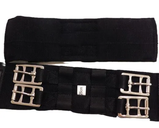 Webgurt Kurzgurt Pony extra kurz – Sattelgurt Baumwolle Mix mit Gurtf�hrung – 20 25 30 35 cm Shetty Welsh