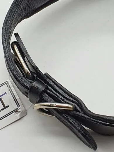 Leder Halsband Stitch geflochten Schwarz Wei� Braun M L XL BREIT Lederhalsband