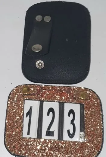 Turnier SET Kopfnummer Kopfnummern Clip Ros�gold Rosegold Glitter Glitzer Gebiss im Set m�glich Rose