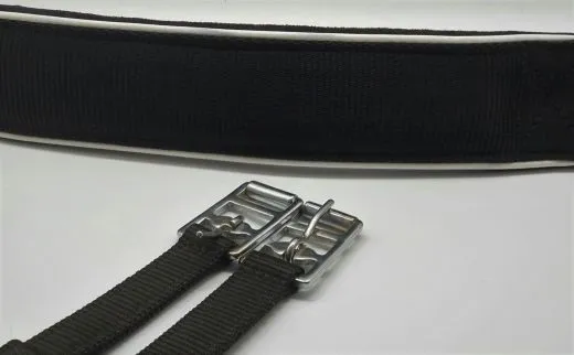 Kurzgurt Pony Shetty Web Gurt 70 75 80 cm schmal Sattelgurt Gurt Schwarz / Wei�