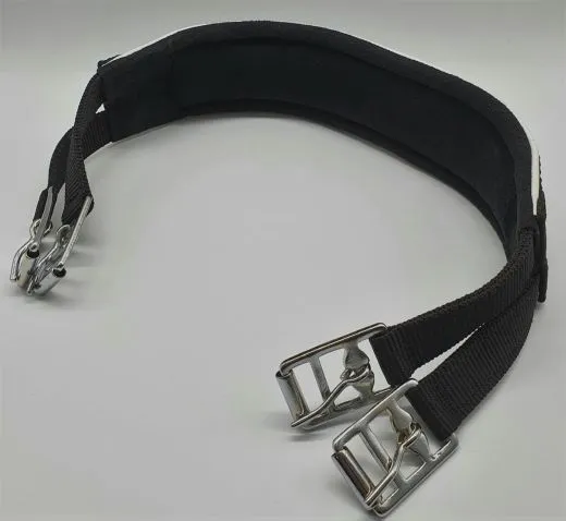 Kurzgurt Pony Shetty Web Gurt 70 75 80 cm schmal Sattelgurt Gurt Schwarz / Wei�