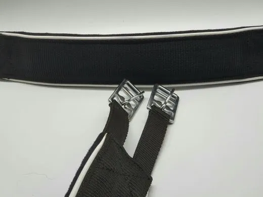 Kurzgurt Pony Shetty Web Gurt 70 75 80 cm schmal Sattelgurt Gurt Schwarz / Wei�