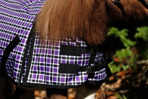 1200 Denier Outdoordecke Regendecke Fleece Futter Lila Karo NUR 65 cm REST RAUS