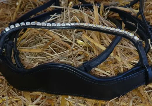 Trense SILVER Perlmutt Stirnband Silber Farben Nasenriemen metallisch + Z�gel VB WB X Full