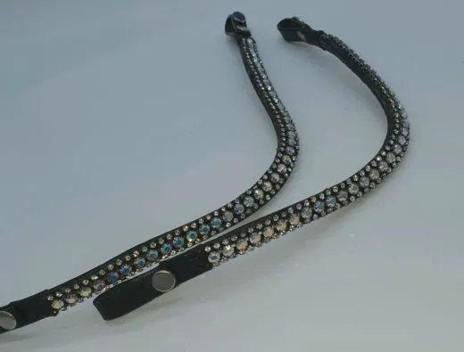 Stirnband Rosi Stirnriemen Rosa Multicolor Pony VB WB 35 39 42 cm super Glitzer Leder