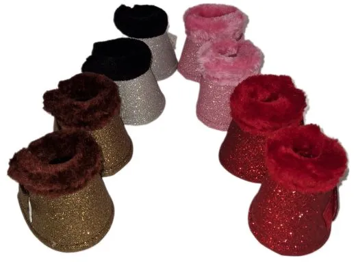 Hufglocken Sunny Minishetty Shetty Rosa Braun Rot Silber d�nnes Neopren 1 Paar = 2 St�ck