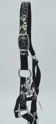 Bl�men Halfter Schwarz Nylon Minishetty Shetty Retro Minishetty Shetty Nylonhalfter Fohlen Schwarz Wei� Bl�mchen