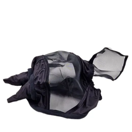 Fliegenhaube + + Lissy MIT Ohr MIT Nasenschutz Gr. Minishetty Shetty Grau Schwarz Fliegen Haube Fliegenmaske