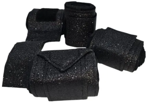 Set 4 St�ck Bandagen SUN Glitzer Schwarz / Schwarz Schwarz Silber Rosa Hellblau Lila Rot Braun Minishetty 1 Meter