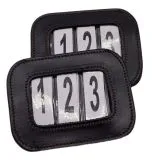 Kopf Nummer Leder zum anklicken Schwarz / Braun Glattleder uni Turnier Nummern Kopfnummern Turniernummern