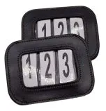 Kopf Nummer Leder zum anklicken Schwarz / Braun Glattleder uni Turnier Nummern Kopfnummern Turniernummern