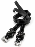 Sporen Riemchen Riemen Sporenriemchen 1 Paar Twist Glitzer Schwarz Lack Nubuk Kunstleder 51 cm