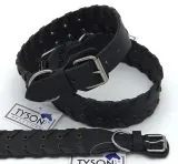 Lederhalsband Leder Schwarz Breit Hohe Zugkraft FADE Zierkordel am Rand Halsband LEDER Breit sehr stabil M L XL